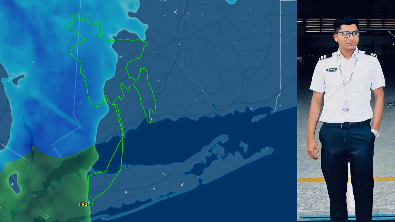 আকাশে বিমান উড়িয়ে বাংলাদেশের মানচিত্র আঁকলেন প্রবাসী