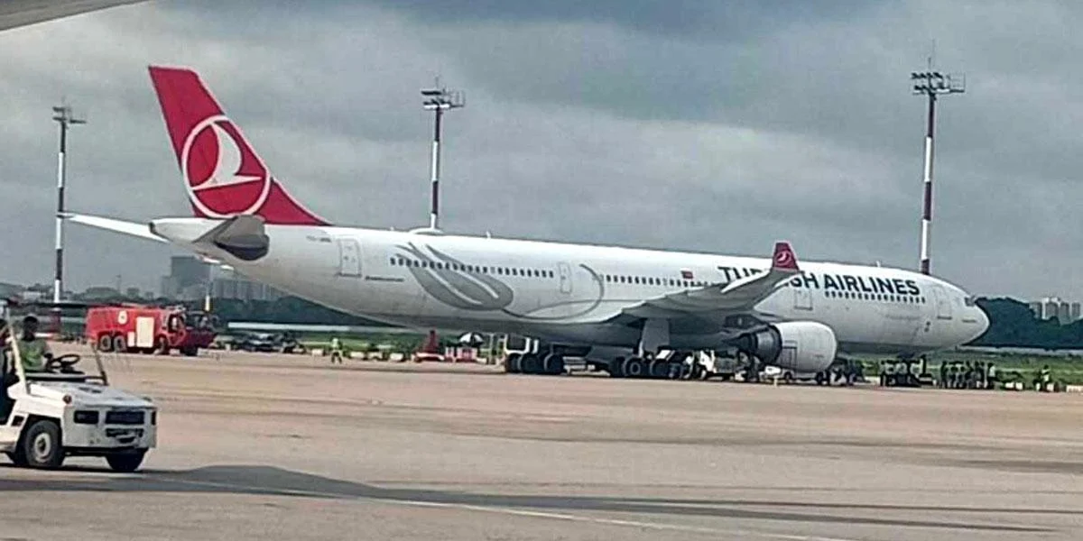 Plane engine catches fire shortly after takeoff from dhaka