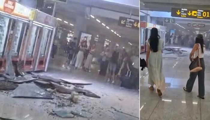Airport roof collapses! passengers barely survive