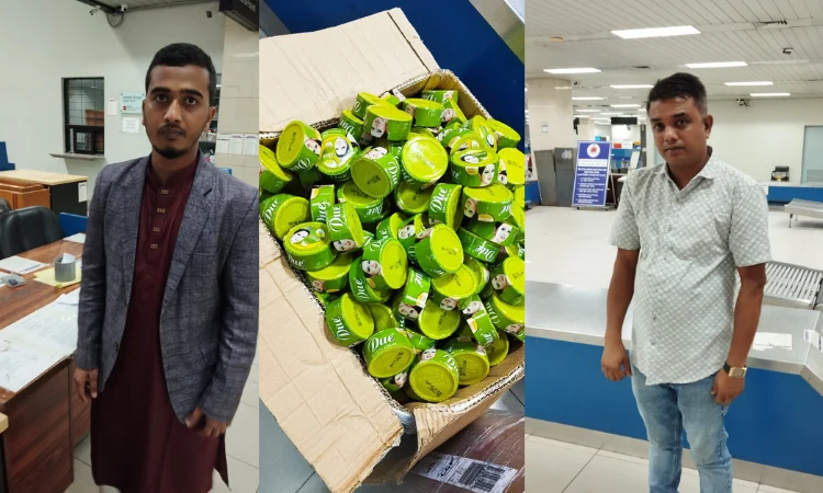 Cigarettes, cream worth tk 1 million seized at airport, 2 passengers detained01