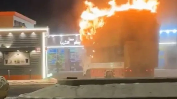 Driver avoids major accident by moving burning truck in saudi arabia, netizens praise