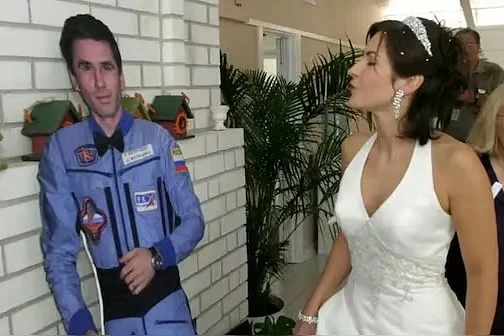 The wedding where the groom was in space, the bride on earth1