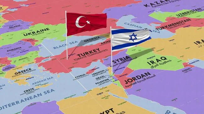 Turkey and israeli map