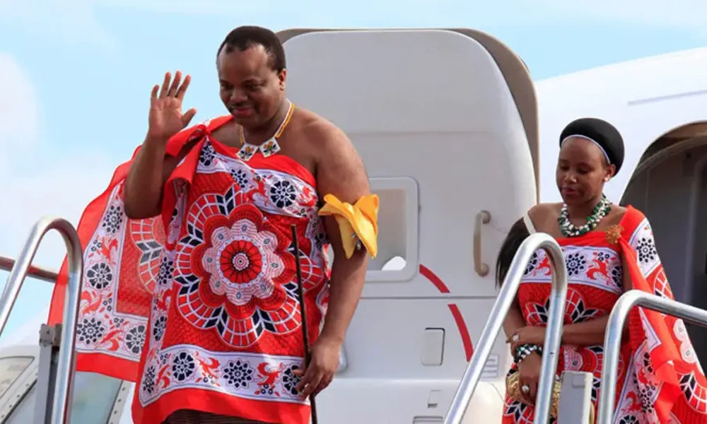 Swaziland king in emirates with 15 wives and 100 retainers