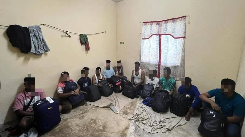 13 people arrested from secret shelter