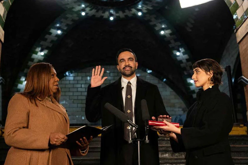 New York Mayor Mamdani takes oath by touching the Quran