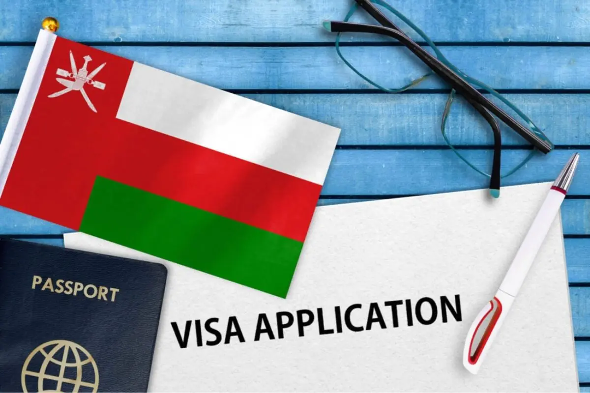 Oman Flag and Visa Application From