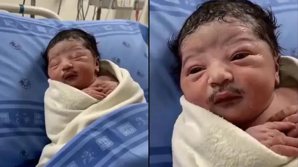 Newborn baby with moustach in ecuador 6adda209d9c3b